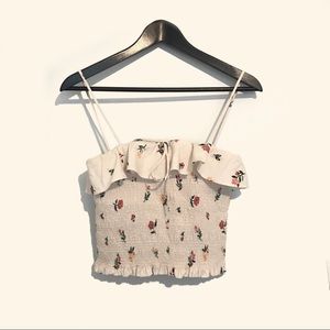 White floral tube top